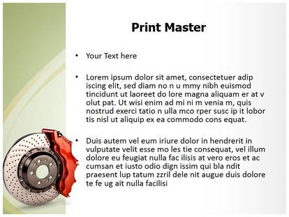 Professional Disk Brake Editable PowerPoint Template