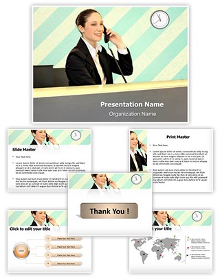 Front Office PowerPoint Presentation Template With Editable Charts