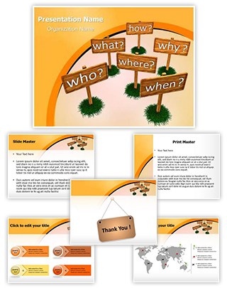 Five Ws Boards Editable PowerPoint Template